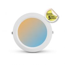 ORION DOWNLIGHT DIAM 195MM MULTI-PUIS 25/30W CCT IP54 BLC AJUST 5ANS (765132)
