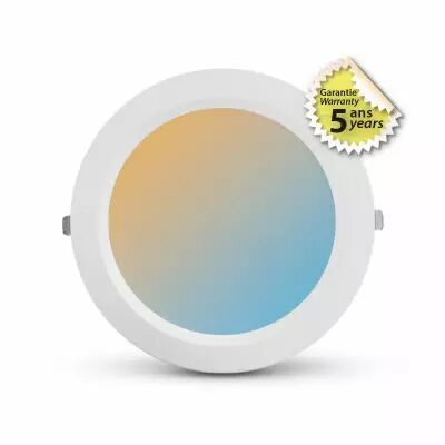 ORION DOWNLIGHT DIAM 230MM MULTI-PUIS 34/40W CCT IP54 BLC AJUST 5ANS (765131)