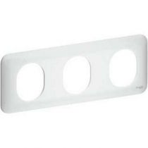 Ovalis plaque 3 postes Horizontal 71 mm Blanc