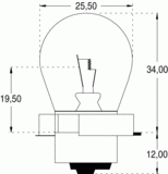 P26s 26x48 12v 15w jaune (122125)