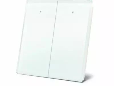 Panneau avec 2 boutons tactiles - verre blanc (VMBGP2W)