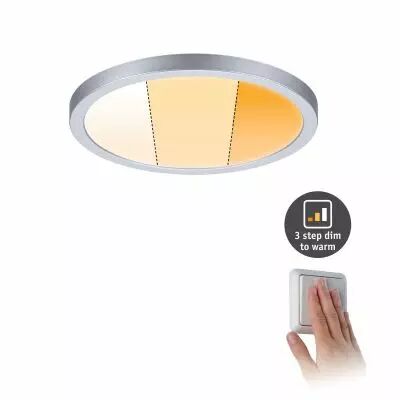 Panneau encastr� Areo VariFit IP44 15W 3 Step dim to warm 175mm Chrome d�p syn (92991)