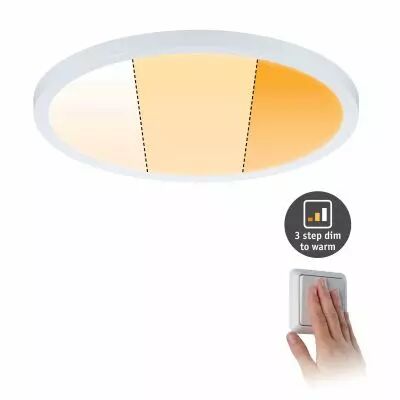 Panneau encastr� Areo VariFit IP44 20W 3 Step dim to warm 200mm Blanc synth (92990)