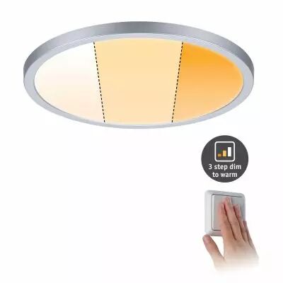 Panneau encastr� Areo VariFit IP44 20W 3 Step dim to warm 230mm Chrome d�p syn (92992)