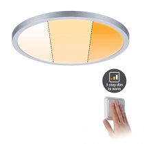 Panneau encastré Areo VariFit IP44 20W 3 Step dim to warm 230mm Chrome dép syn (92992)