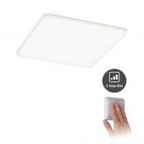 Panneau encastré LED Veluna VariFit IP44 gradable sur 3niveaux carré 185x185mm 17,5W 4000K Satiné (93065)