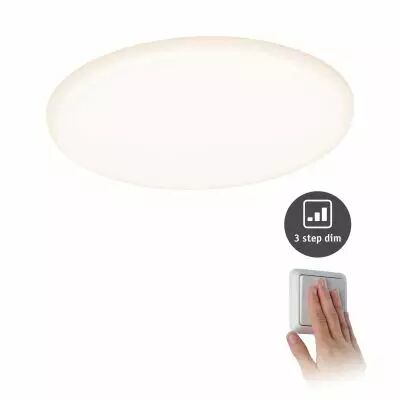 Panneau encastr� LED Veluna VariFit IP44 gradable sur 3niveaux rond 185 17W 3000K Satin� (93063)