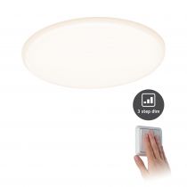 Panneau encastré LED Veluna VariFit IP44 gradable sur 3niveaux rond 185 17W 3000K Satiné (93063)