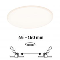 Panneau encastré LED Veluna VariFit IP44 rond 185 17W 3000K Satiné (92389)