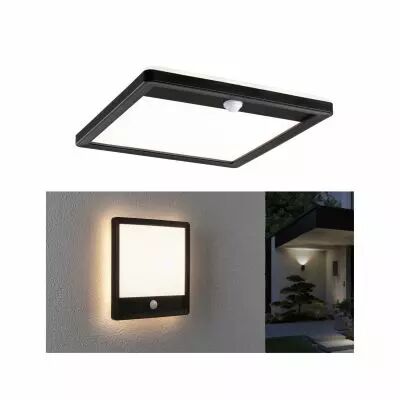 Panneau lamina 230V ext�rieur carr� PIR noir IP44 15W 3000K (94665)