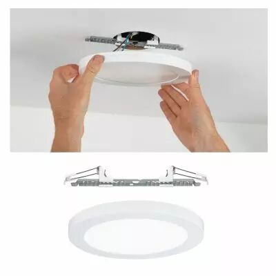 Panneaux encastr�s LED 2in1 Cover-it rond 225mm 1800lm 4000K Blanc d�poli (95389)