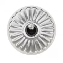 Permutateur Dimbler en porcelaine blanche avec d&ocirc;me charlotte et manette chrom&eacute; brillante