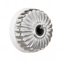 Permutateur Dimbler en porcelaine blanche avec d&ocirc;me charlotte et manette chrom&eacute; brillante