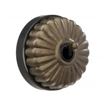 Permutateur Dimbler en porcelaine noire avec d&ocirc;me charlotte bronze ancien et manette laiton vieilli