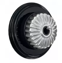 Permutateur Dimbler en porcelaine noire avec d&ocirc;me charlotte et manette chrom&eacute; brillante