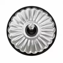 Permutateur Dimbler en porcelaine noire avec d&ocirc;me charlotte et manette chrom&eacute; brillante porcelaine noire, avec passe-c&acirc;ble