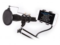 PIED DE TABLE POUR MICROPHONE AVEC SUPPORT POUR SMARTPHONE - RÉGLABLE (HQMS10010)