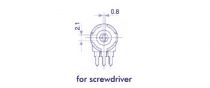 Piher trimmer 100k (small - vert - for screwdriver) (K100SV)