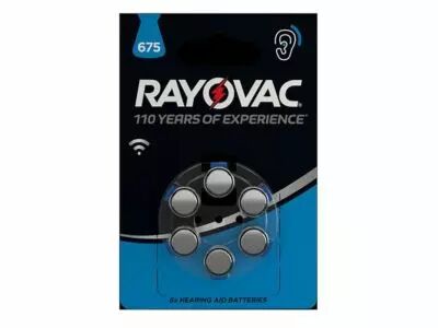 Pile Bouton Zinc Air Rayovac 1.45 V - 630 Mah 4600.745.416 (6 Pcs/Bl) (V675R/6)