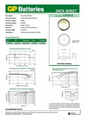 Pile DL2032/CR2032 � l\'unit�