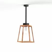 Plafonnier Lampiok 2 N&deg;1 Cuivre patin&eacute; vernis 080 - Gris Diffuseur clair (178001080)