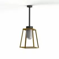 Plafonnier Lampiok 2 N°1 Laiton vernis teinté 070 - Gris Diffuseur clair (178001070)