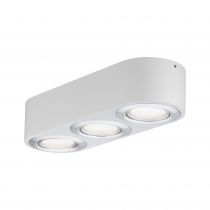 Plafonnier LED Argun 3 flammes 14,4 W Blanc dépoli/Alu brossé (79710 )