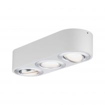 Plafonnier LED Argun 3 flammes 14,4 W Blanc dépoli/Alu brossé (79710 )