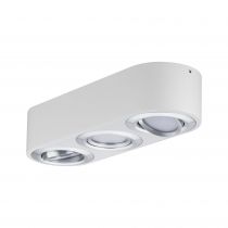 Plafonnier LED Argun 3 flammes 14,4 W Blanc dépoli/Alu brossé (79710 )