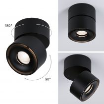 Plafonnier LED Spircle 78mm 8,0W 780lm 230V 3000K Noir mat (93371)