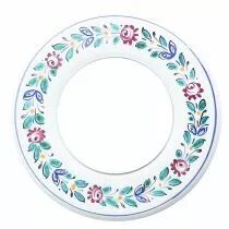 Plaque 1 poste, céramique blanche, peint à la main (DSR 00-00-0-00-1-1-06)