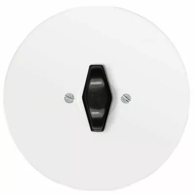 Plaque 1 poste en verre blanc pour interrupteur rotatif + contr�leur BTA noir (DSR 00-00-2-02-1-1-30)