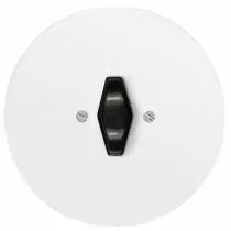 Plaque 1 poste en verre blanc pour interrupteur rotatif + contrôleur BTA noir (DSR 00-00-2-02-1-1-30)