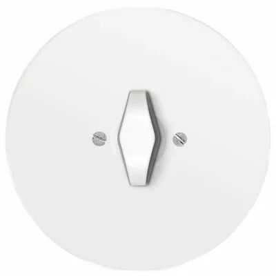 Plaque 1 poste en verre blanc pour interrupteur rotatif + manette patine type BTA (DSR 00-00-2-01-1-1-30)