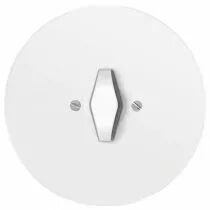 Plaque 1 poste en verre blanc pour interrupteur rotatif + manette patine type BTA (DSR 00-00-2-01-1-1-30)