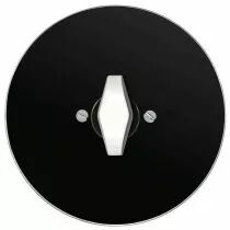 Plaque 1 poste en verre noir  pour interrupteur rotatif + manette blanche type BTA (DSR 00-00-2-01-1-1-31)