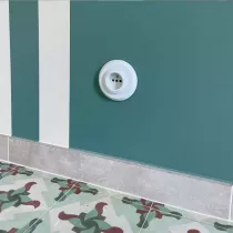 Plaque 1 poste Garby Colonial &Oslash; 100x12mm Porcelaine blanche (31801172)