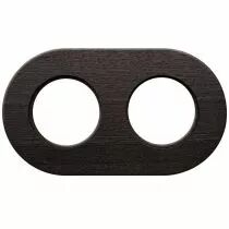 Plaque 2 postes, bois - chêne foncé (DSR 00-00-0-00-1-2-22)