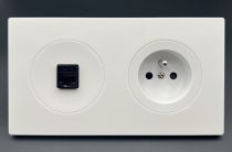 Plaque 2 postes Blanc mat - Collection DOM de Fontini (85802051)