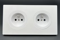 Plaque 2 postes Blanc mat - Collection DOM de Fontini (85802051)