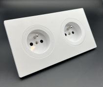 Plaque 2 postes Blanc mat - Collection DOM de Fontini (85802051)