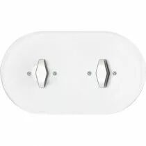 Plaque 2 postes en verre blanc + manette patine type BTA (DSR 00-00-2-01-1-2-30)