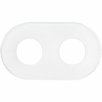 Plaque 2 postes en verre blanc pour prises 2P+T (DSR 00-00-0-00-Z-2-30)