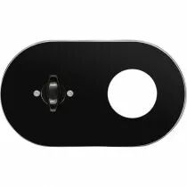 Plaque 2 postes en verre noir pour interrupteurs rotatifs + contrôleur BTA noir (DSR 00-00-2-02-K-2-31)