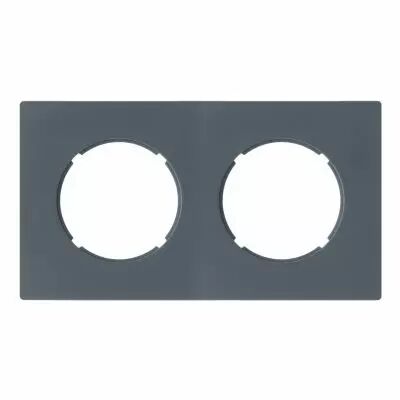 Plaque 2 postes Gris blue mat - Collection DOM de Fontini (85802061)