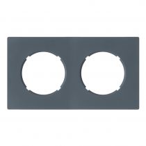Plaque 2 postes Gris blue mat - Collection DOM de Fontini (85802061)
