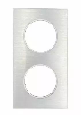 Plaque 2 postes M�tal aluminium bross� - Collection DOM de Fontini (85802121)