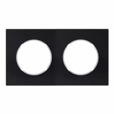 Plaque 2 postes M�tal anthracite bross� - Collection DOM de Fontini (85802111)