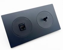 Plaque 2 postes Noir mat - Collection DOM de Fontini (85802021)