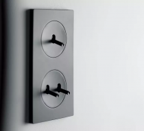 Plaque 2 postes Noir mat - Collection DOM de Fontini (85802021)